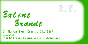 balint brandt business card